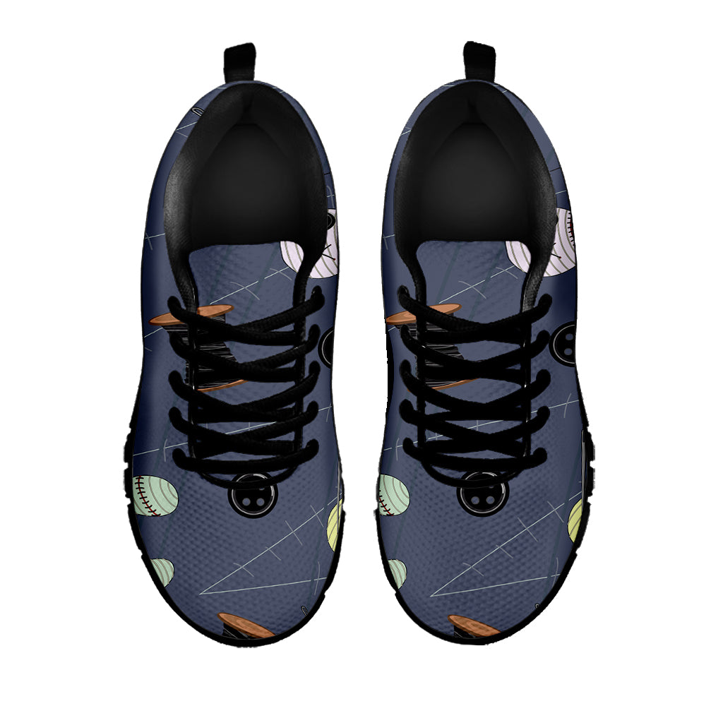 Cartoon Voodoo Doll Print Black Running Shoes