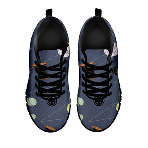 Cartoon Voodoo Doll Print Black Running Shoes