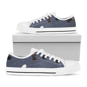 Cartoon Voodoo Doll Print White Low Top Sneakers