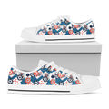 Casino Poker Pattern Print White Low Top Sneakers