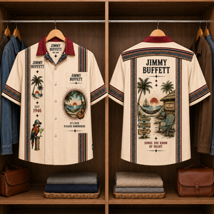 Jimmy Buffett Tropical Paradise Hawaiian Shirt Mexican Inspired Hawaiian Shirt White Version