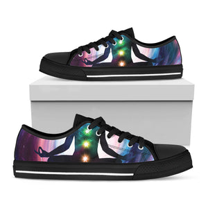 Chakras Of The Universe Print Black Low Top Sneakers