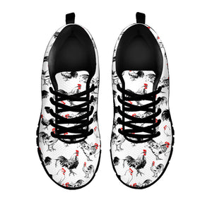 Chicken Ink Painting Pattern Print Black Running Shoes