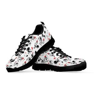 Chicken Ink Painting Pattern Print Black Running Shoes