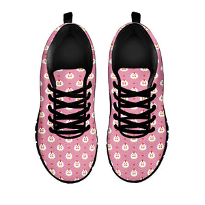Chicken Love Emoji Pattern Print Black Running Shoes