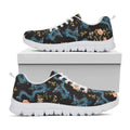 Chinese Dragon And Flower Pattern Print White Running Shoes