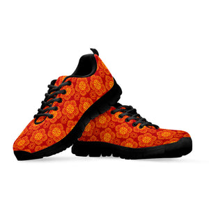 Chinese Prosperity Symbol Pattern Print Black Running Shoes