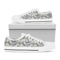Chinese Sea Dragon Pattern Print White Low Top Sneakers