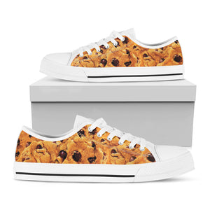 Chocolate Chip Cookie Print White Low Top Sneakers