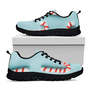 Christmas Candy Candies Pattern Print Black Running Shoes