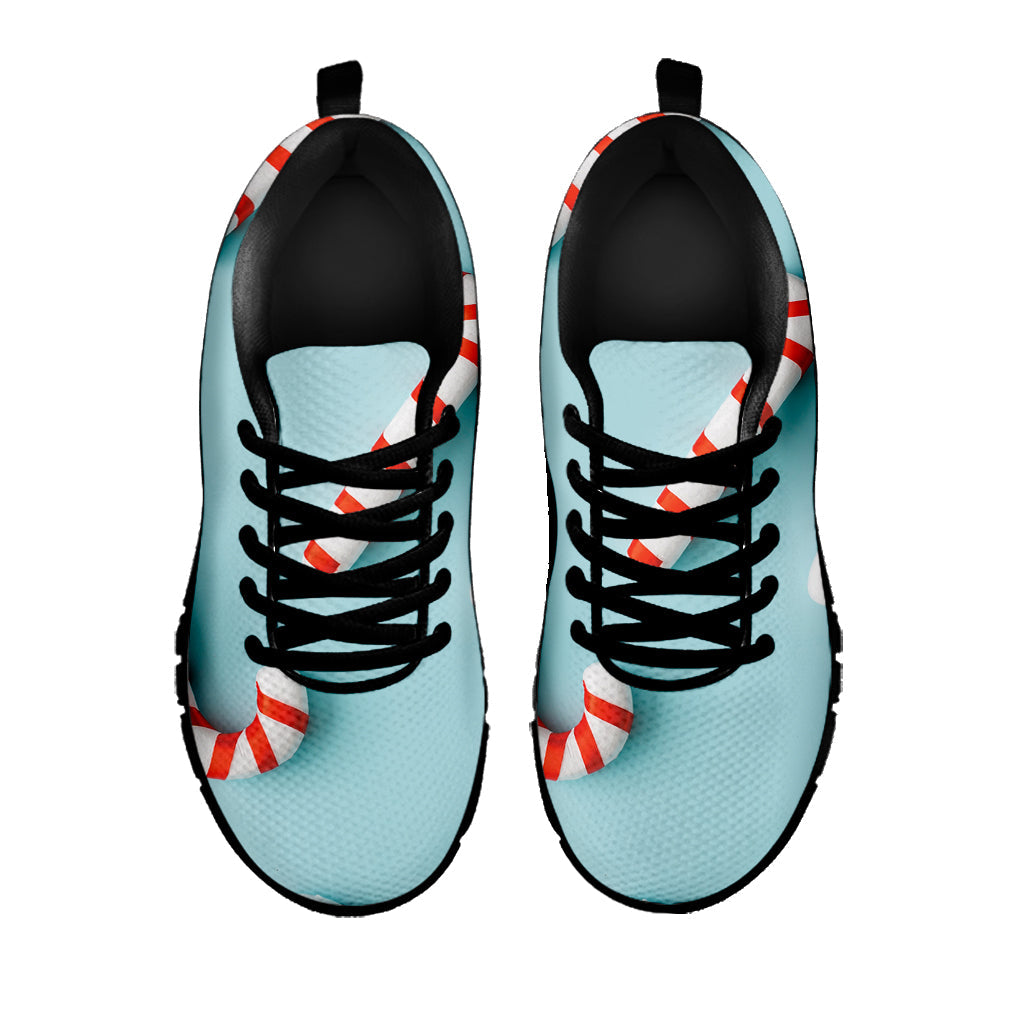 Christmas Candy Candies Pattern Print Black Running Shoes