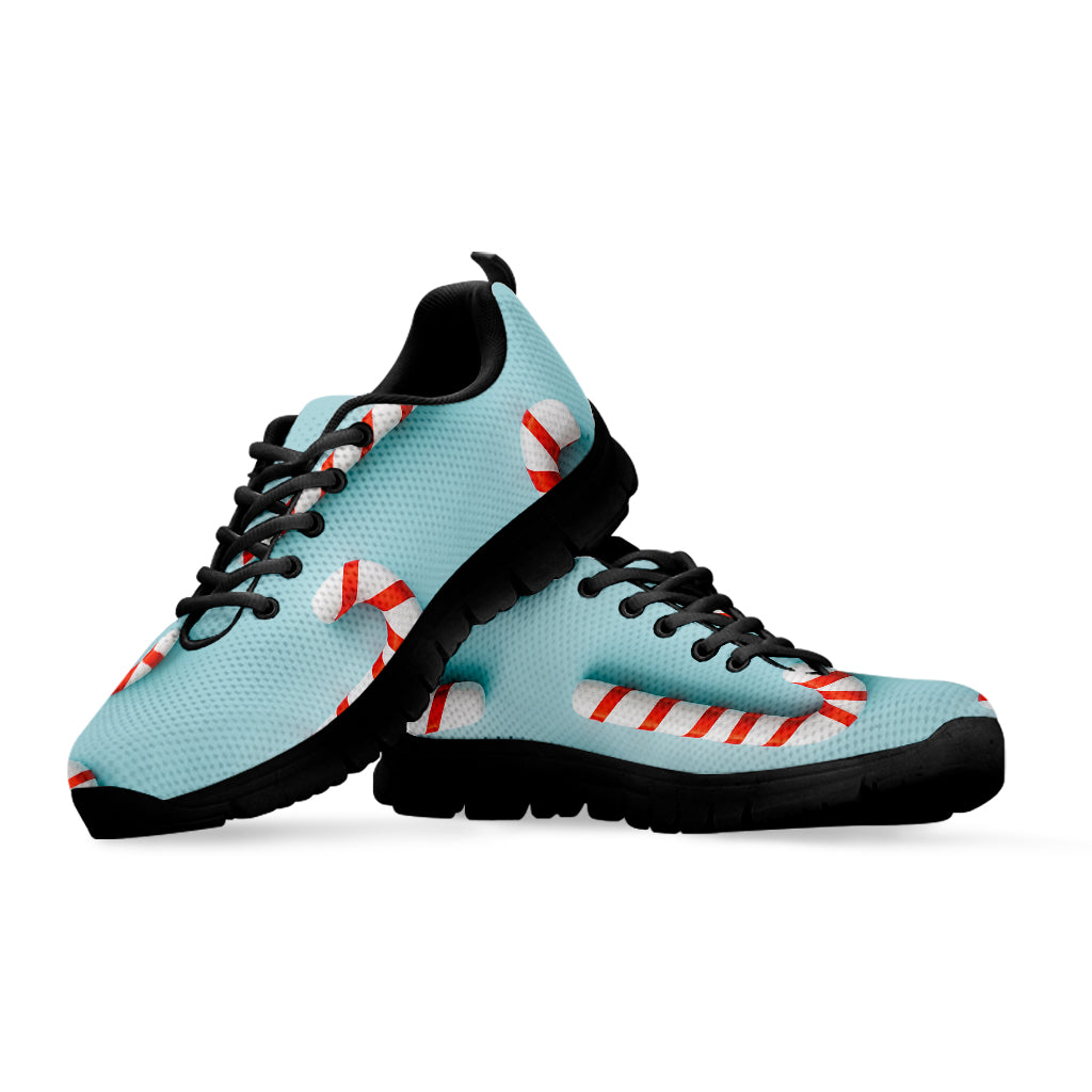 Christmas Candy Candies Pattern Print Black Running Shoes