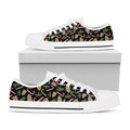 Christmas Cookie And Candy Pattern Print White Low Top Sneakers