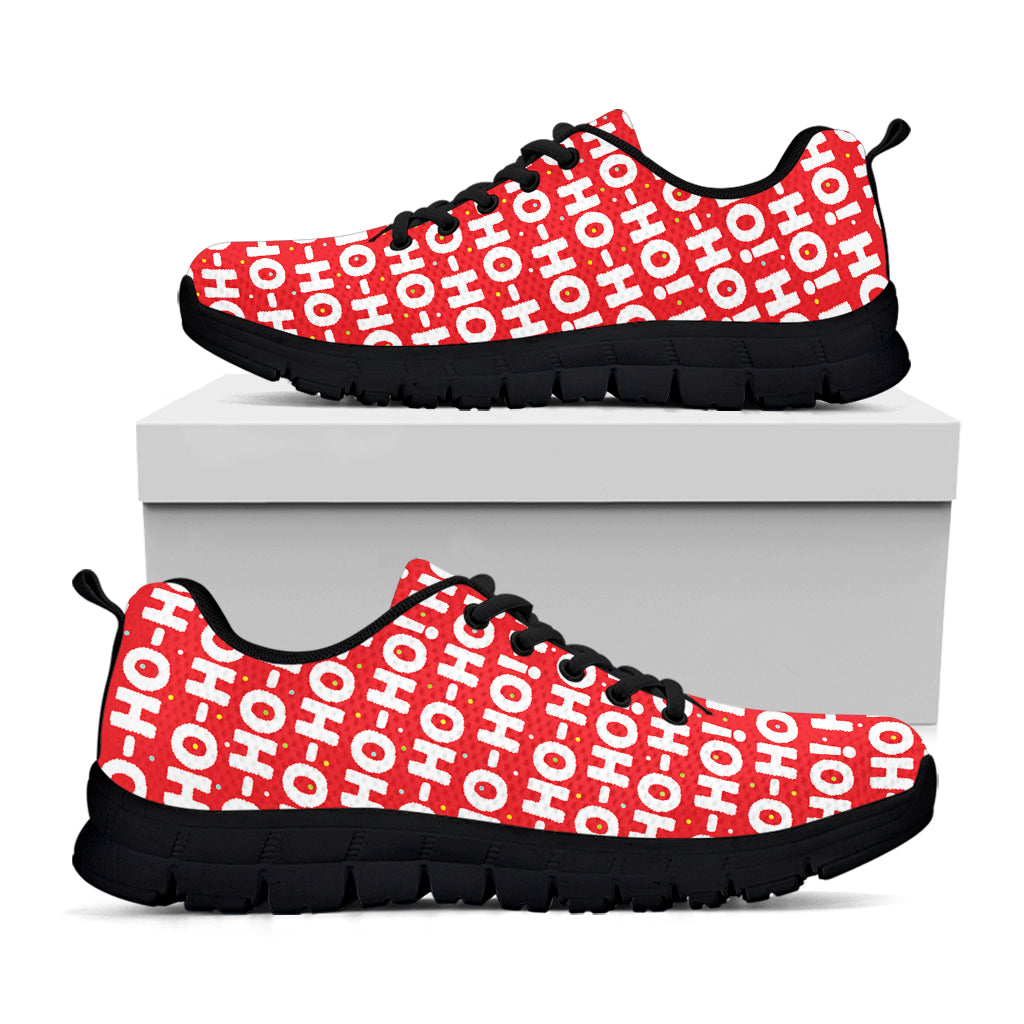 Christmas Ho Ho Ho Pattern Print Black Running Shoes