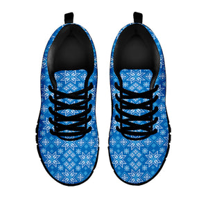 Christmas Nordic Knitted Pattern Print Black Running Shoes