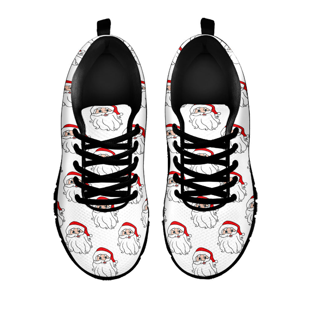 Christmas Santa Claus Pattern Print Black Running Shoes