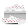 Christmas Santa Claus Pattern Print White Low Top Sneakers