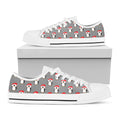 Christmas Santa Penguin Pattern Print White Low Top Sneakers
