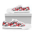 Christmas Santa Skull Pattern Print White Low Top Sneakers