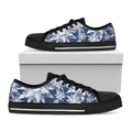 Christmas Snowflake Print Black Low Top Sneakers