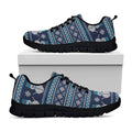 Christmas Snowman Knitted Pattern Print Black Running Shoes