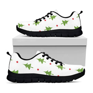 Christmas Tree And Star Pattern Print Black Running Shoes