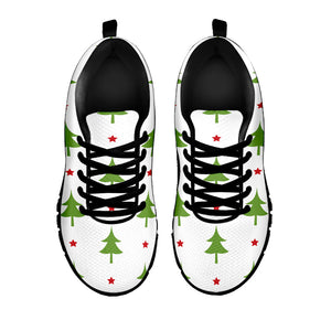 Christmas Tree And Star Pattern Print Black Running Shoes