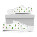 Christmas Tree And Star Pattern Print White Low Top Sneakers