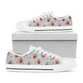 Christmas Winter Holiday Pattern Print White Low Top Sneakers