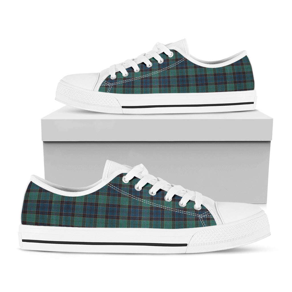 Clan Campbell Tartan Pattern Print White Low Top Sneakers