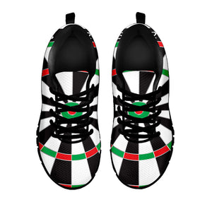 Classic Dartboard Print Black Running Shoes