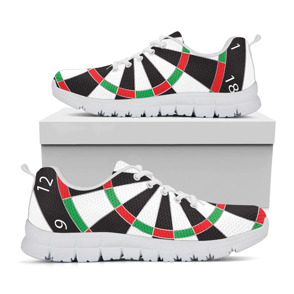 Classic Dartboard Print White Running Shoes
