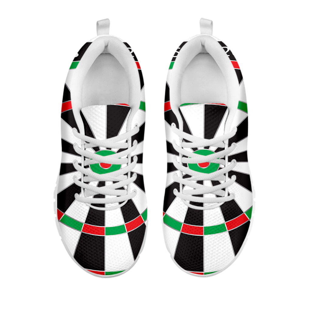 Classic Dartboard Print White Running Shoes
