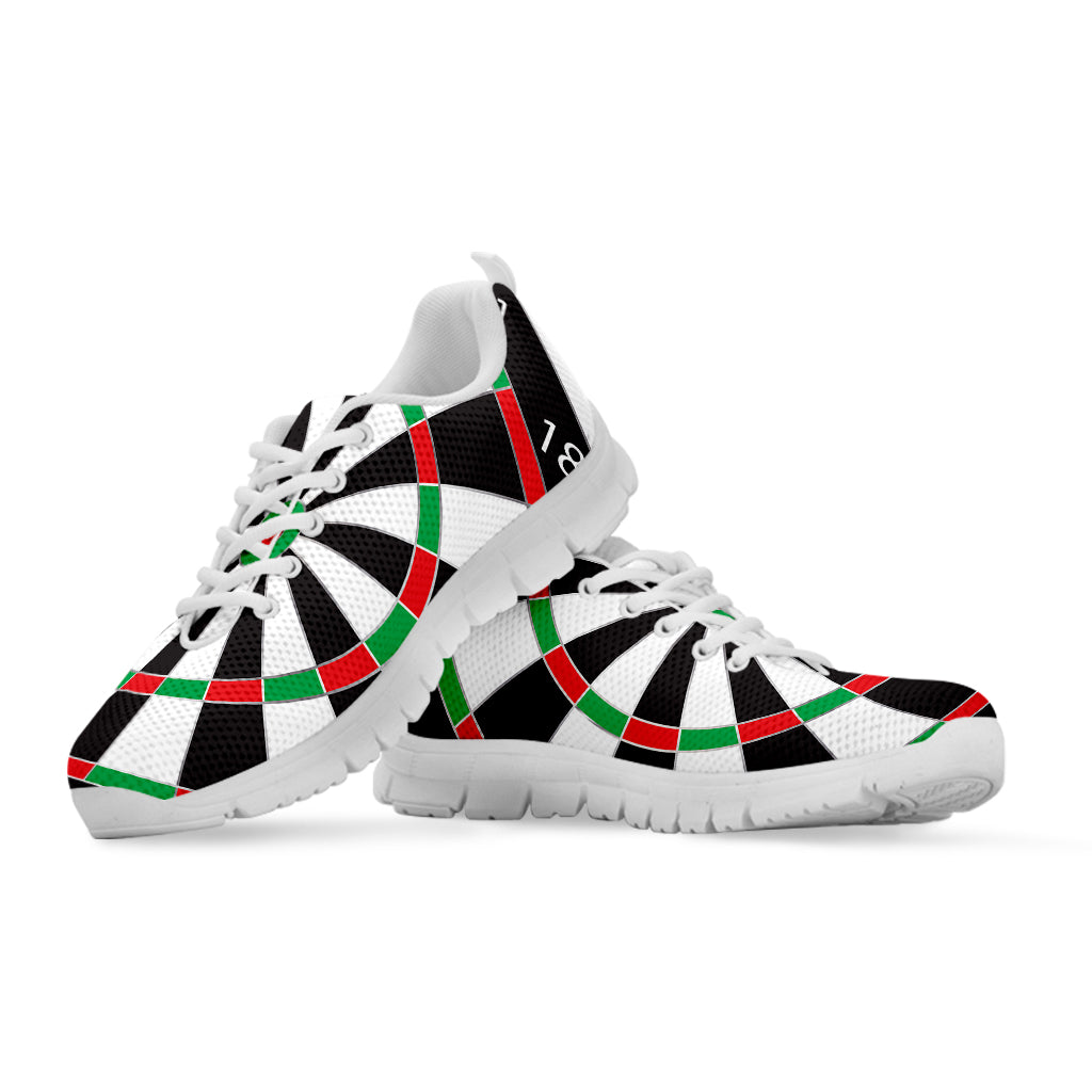 Classic Dartboard Print White Running Shoes
