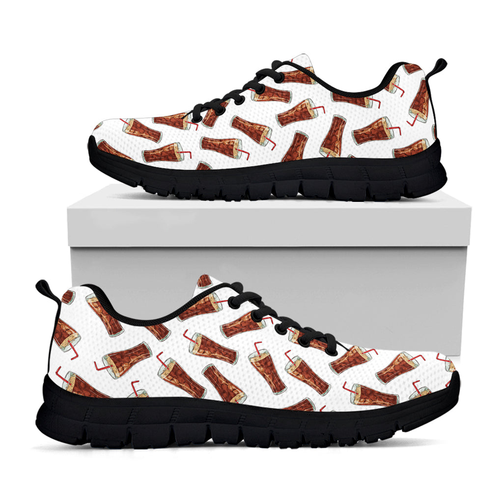 Cola Pattern Print Black Running Shoes