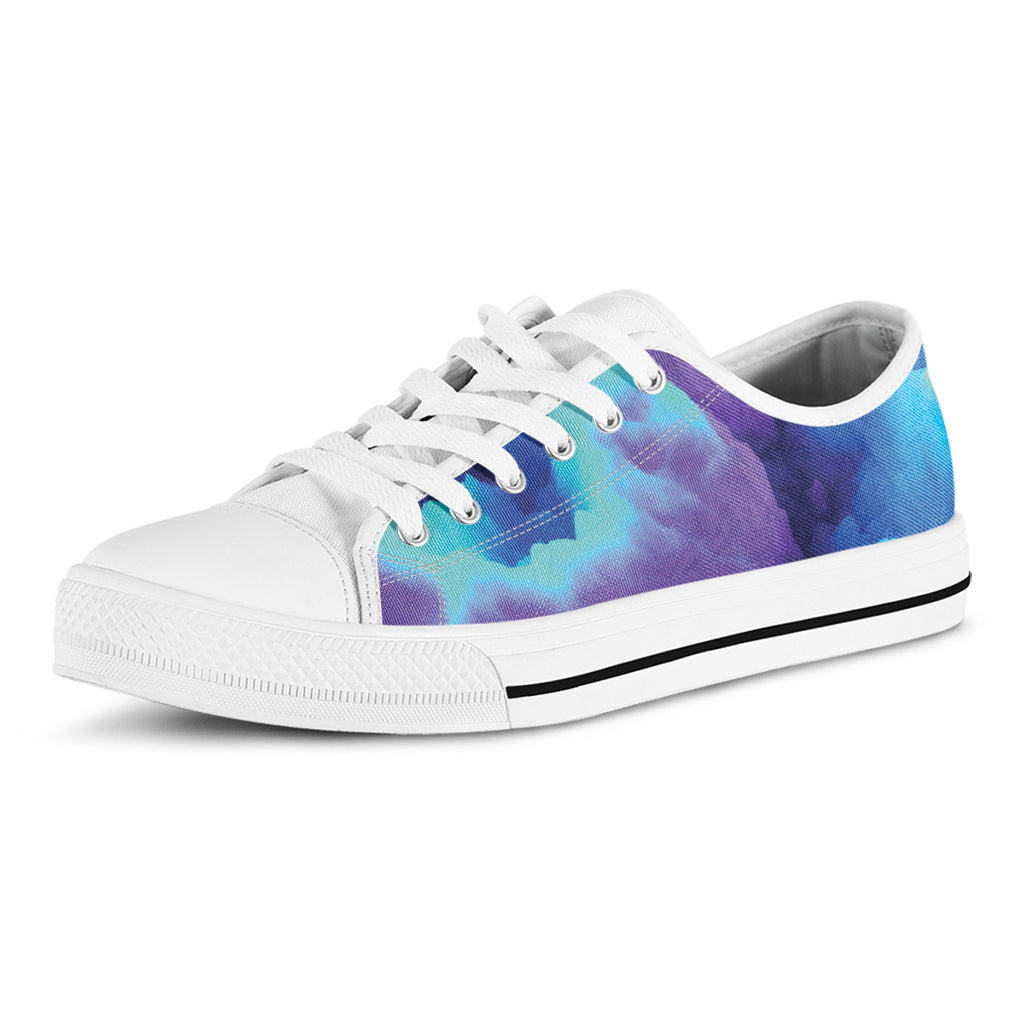 Colorful Cloud Print White Low Top Sneakers
