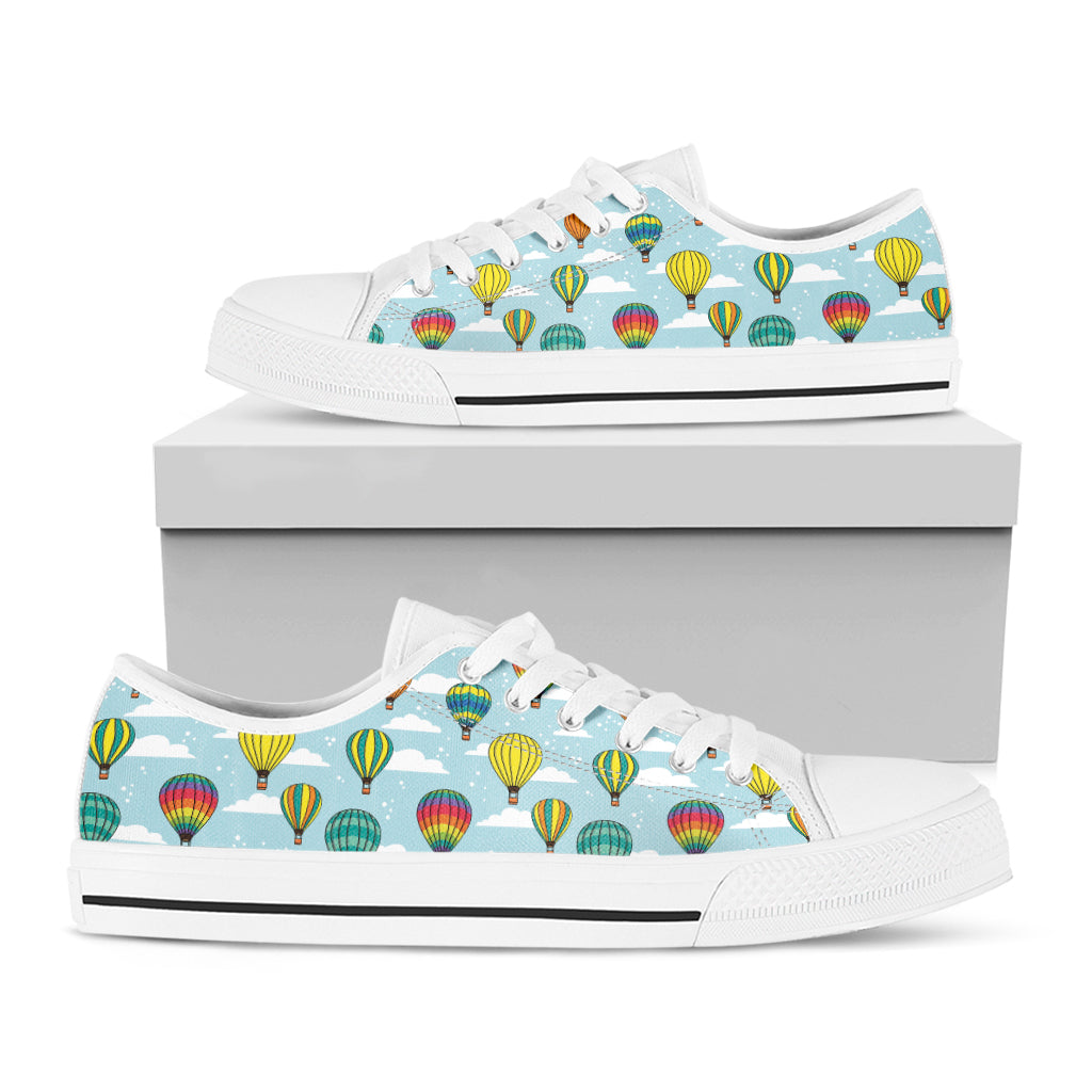 Colorful Air Balloon Pattern Print White Low Top Sneakers