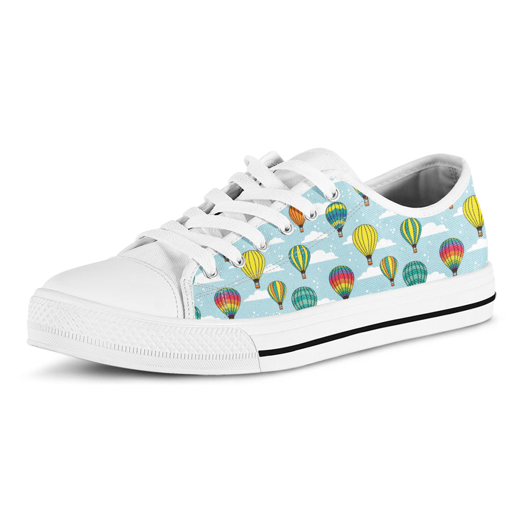 Colorful Air Balloon Pattern Print White Low Top Sneakers