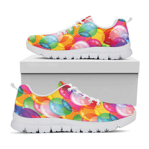 Colorful Balloon Pattern Print White Running Shoes