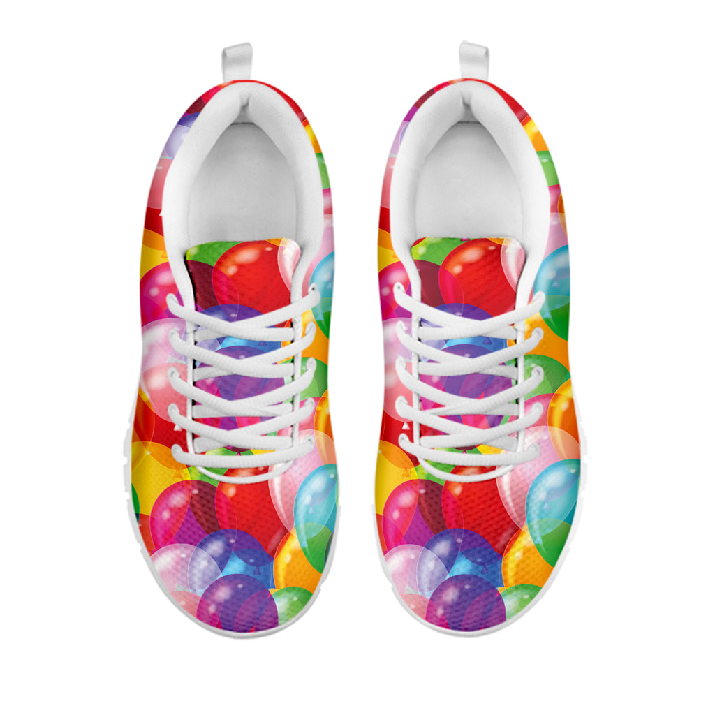 Colorful Balloon Pattern Print White Running Shoes
