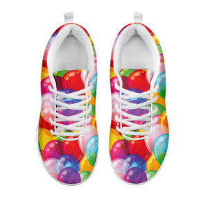 Colorful Balloon Pattern Print White Running Shoes