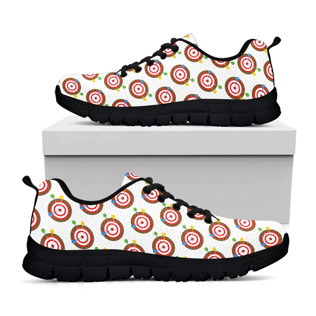 Colorful Darts And Dartboard Print Black Running Shoes