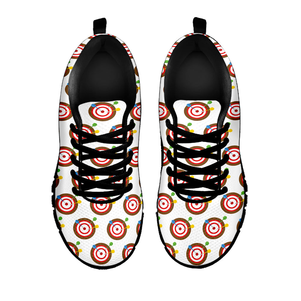 Colorful Darts And Dartboard Print Black Running Shoes