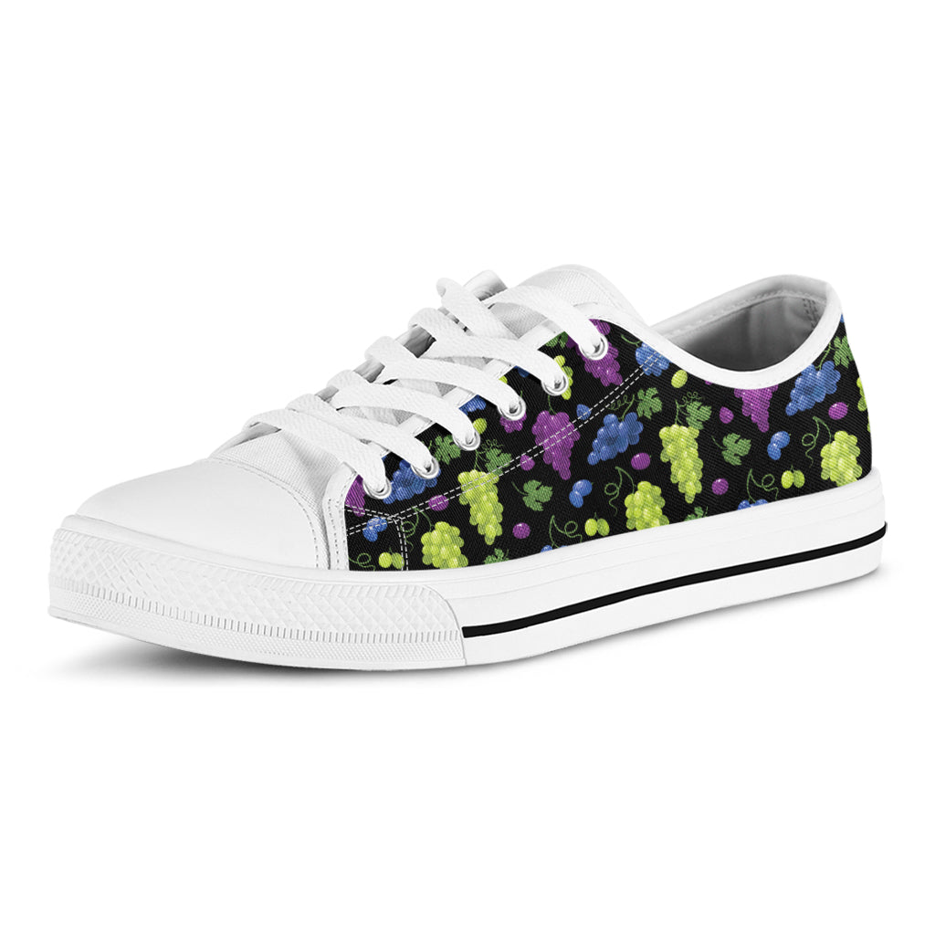 Colorful Grapes Pattern Print White Low Top Sneakers