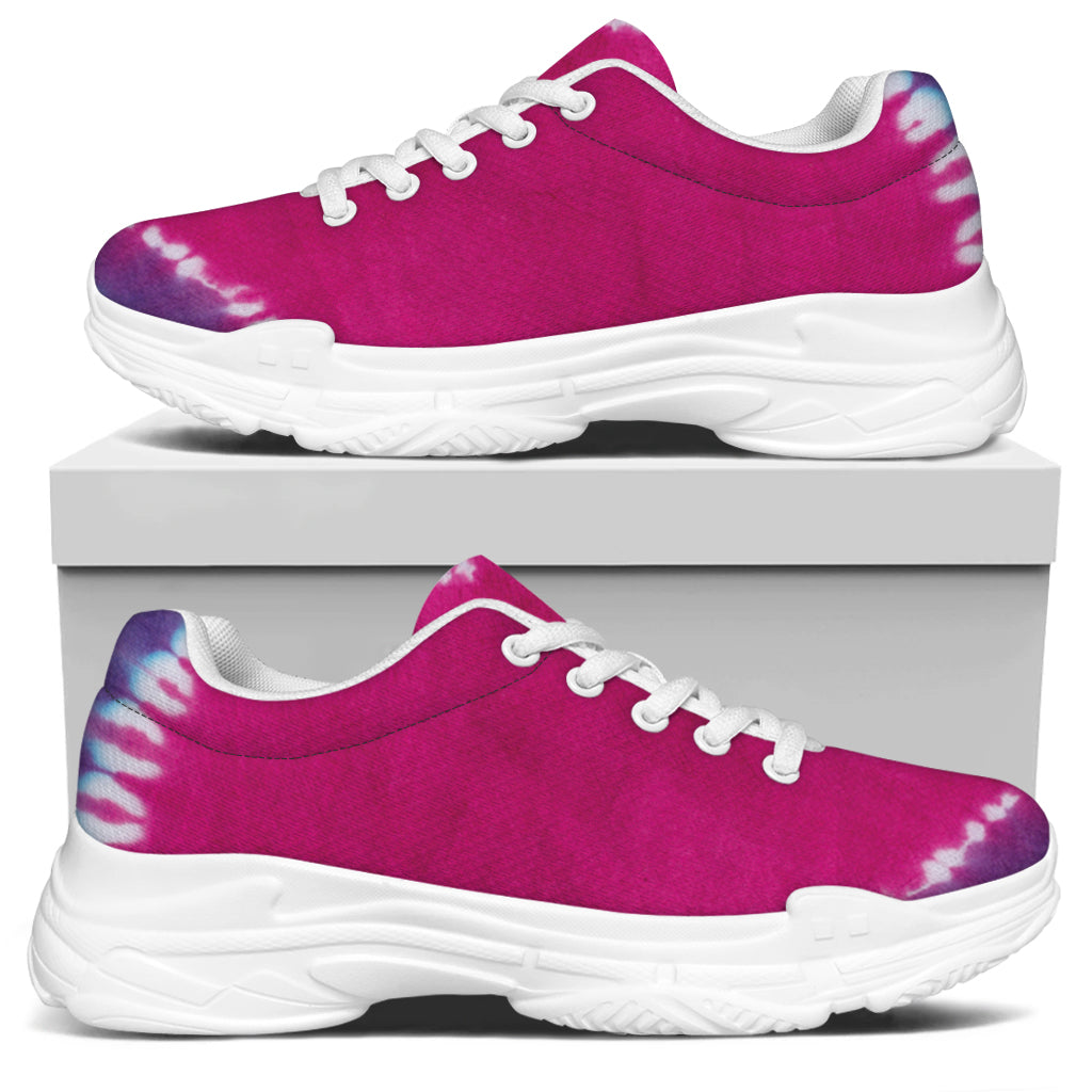 Colorful Heart Tie Dye Print White Chunky Shoes