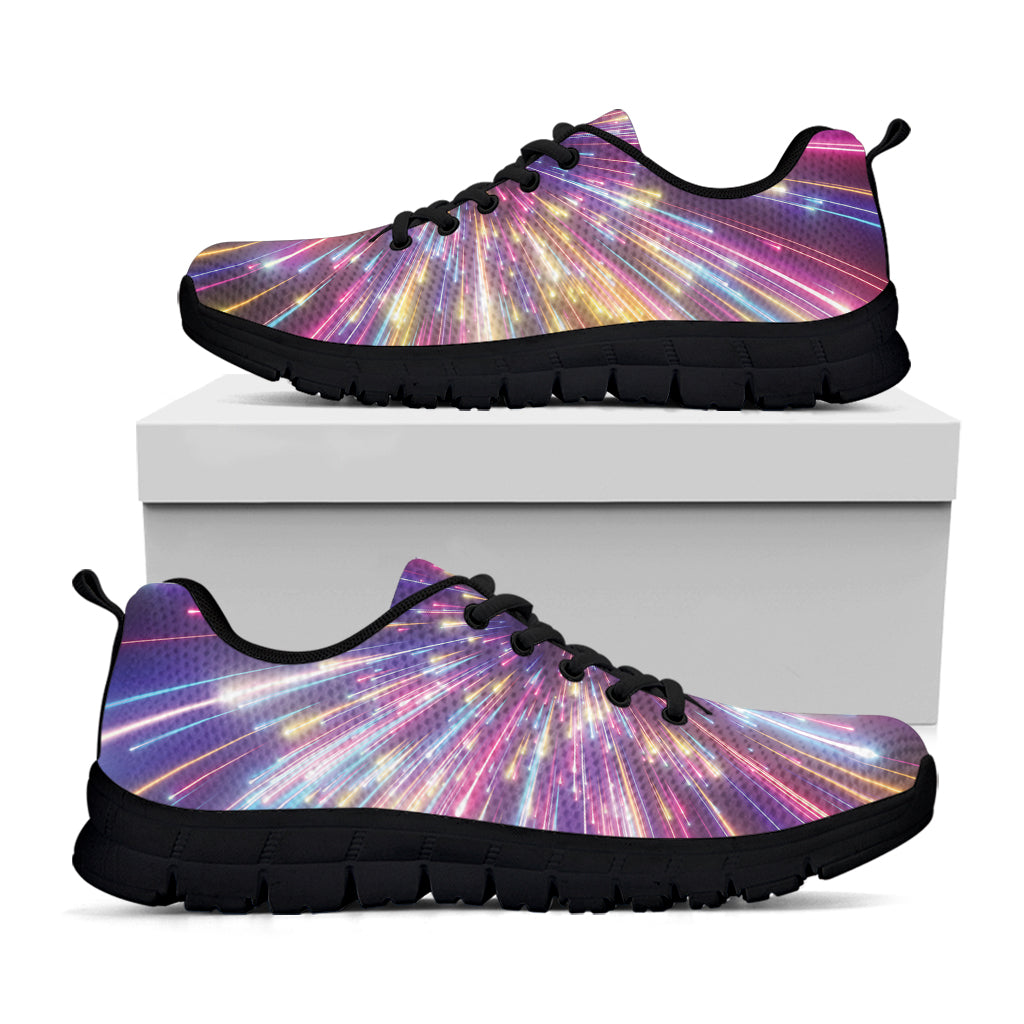 Colorful Hyperspace Print Black Running Shoes