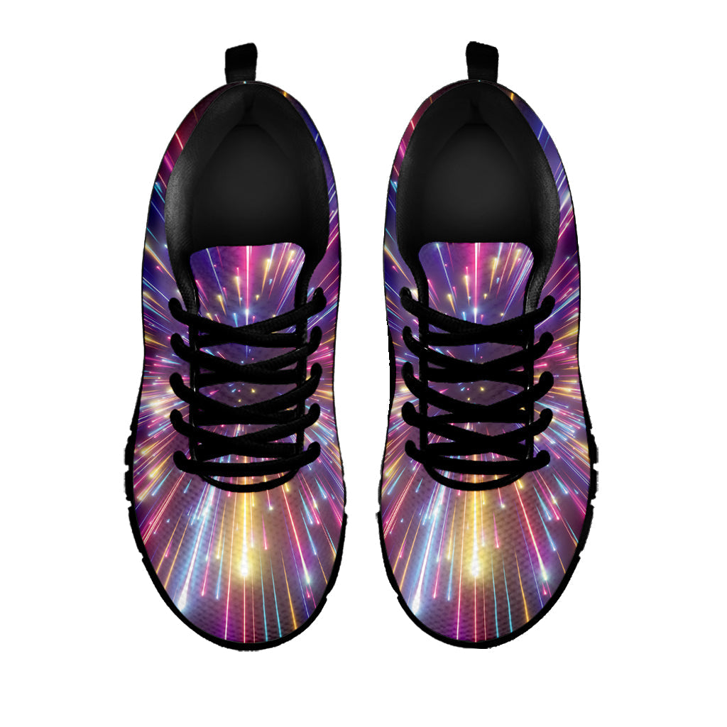 Colorful Hyperspace Print Black Running Shoes