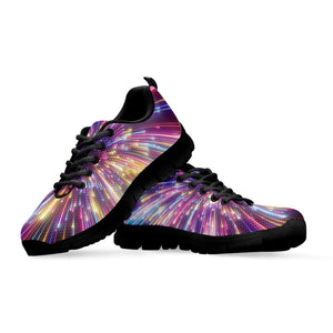 Colorful Hyperspace Print Black Running Shoes