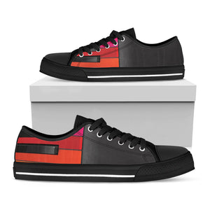 Colorful Piano Keyboard Print Black Low Top Sneakers