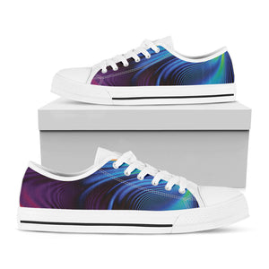 Colorful Psychedelic Print White Low Top Sneakers